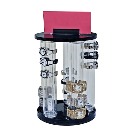 Azar Displays 5-Pole Vertical Spinning Counter Bracelet Display. 13.875"Hx9"Dia., PK4 900070